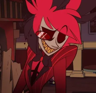 🍾 Alastor Hazbin Hotel alastor, hazbin hotel, demon, kreskówka, uśmiechnięty telegram sticker