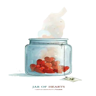 ❤ JAR OF HEARTS corazones, tarro, amor, recipiente, lindo, san valentín telegram sticker