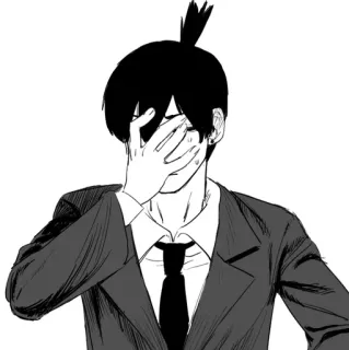 🤦‍♂ Aki Hayakawa Chainsaw Man Аки Хаякава, Человек-бензопила, аниме, манга, персонаж, грустный, эмоциональный telegram sticker