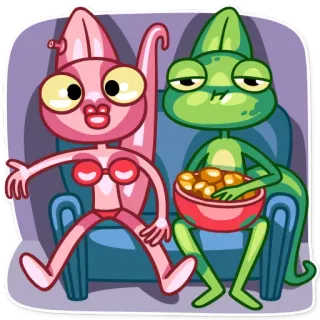 🎬 cartoon, characters, entertainment, funny, cute, chilling telegram sticker