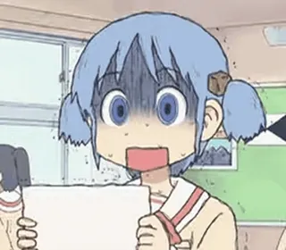 😨 anime, scared, shocked, girl, drawing, cartoon telegram sticker