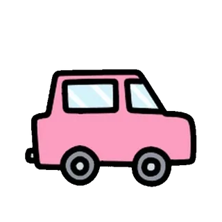 💨 samochód, różowy, pojazd, transport, słodki, kreskówka telegram sticker