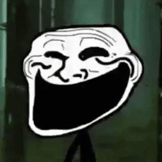 ⬛️ Trollface Meme, Troll, Internet, Lustig, Gesicht telegram sticker