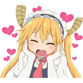 😍 Tohru Miss Kobayashi's Dragon Maid Anime, Drago, Maid, Cuori, Carino telegram sticker
