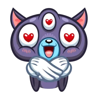 😍 tình yêu, dễ thương, người ngoài hành tinh, trái tim, vui vẻ, kawaii telegram sticker