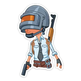 💎 PUBG, Battle Royale, Shooter, Spielcharakter, Helm, Gewehr, Militär telegram sticker