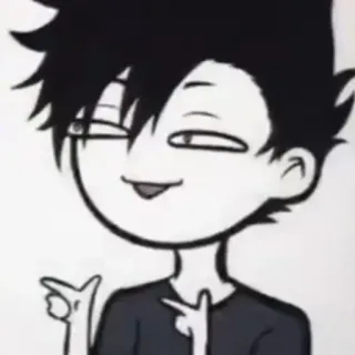 🥇 Anime, Cartoon, Personnage, Drôle, Montrer du doigt, Sourire narquois whatsapp sticker