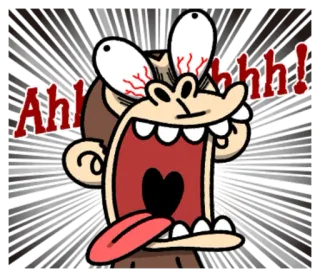 😫 Ahhh! 만화, 원숭이, 소리 지르는, 신난, 표정 telegram sticker
