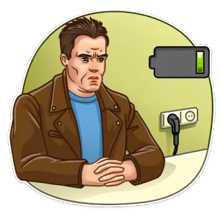 🔋 Arnold Schwarzenegger Schauspieler, Promi, Akku, Akku leer, Aufladen telegram sticker