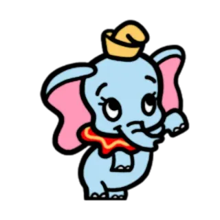 🐘 Dumbo 만화, 코끼리, 디즈니, 캐릭터, 귀여운, 동물 telegram sticker