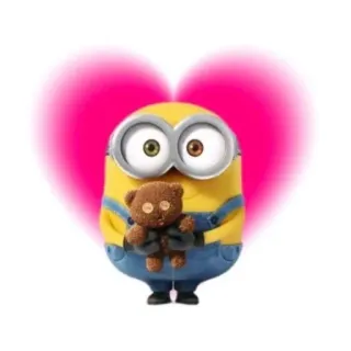 💓 Minion Minion, Cartoon, Herz, Teddybär, süß telegram sticker