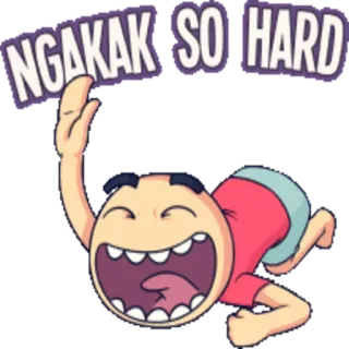 😃 NGAKAK SO HARD laughing, funny, expression, cartoon, humor telegram sticker