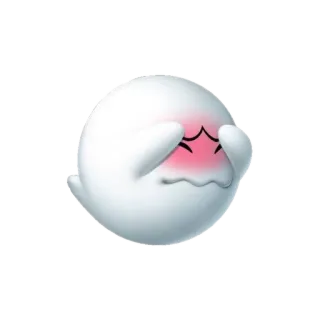 🌟 Boo Mario fantôme, bouh, timide, mario, jeu, nintendo whatsapp sticker