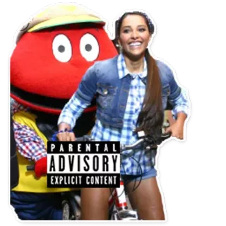 ♋ PARENTAL ADVISORY EXPLICIT CONTENT explicit content, parental advisory, warning label, woman, mascot telegram sticker