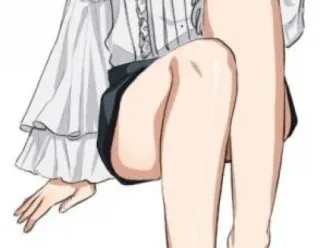 📎 Anime, Seduto, Gambe, Gonna, Mano, Persona whatsapp sticker