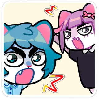 😱 Kreskówka, Zły, Kot, Anime, Uroczy, Postacie, Ilustracja telegram sticker