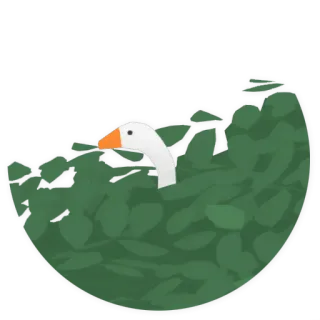 🤫 ガチョウ, 動物, 鳥, 茂み telegram sticker