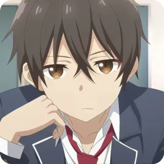 😕 动漫, 男孩, 校服, 角色 telegram sticker