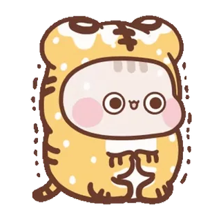 😚 kucing, harimau, imut, binatang, kartun, stiker telegram sticker