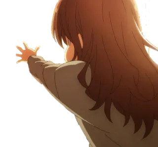 ☹ Anime, Ragazza, Finestra, Capelli lunghi, Allungando telegram sticker