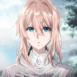 ❤️ Violet Evergarden Anime, Violet Evergarden, Personagem, Triste, Garota, Animação whatsapp sticker