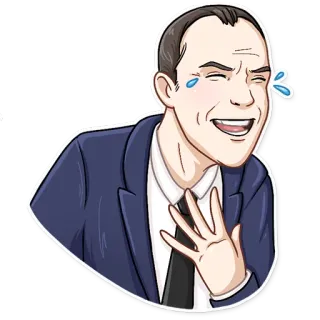 😂 หัวเราะ, ผู้ชาย, สูท, อารมณ์, มีความสุข, ตลก telegram sticker