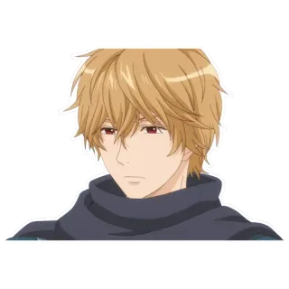 😌 anime, boy, cute, manga, character, portrait, blond hair whatsapp sticker