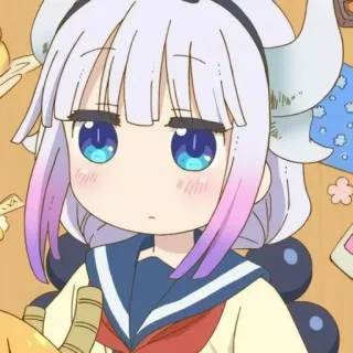 🍡 Kanna Kamui Miss Kobayashi's Dragon Maid animé, dragon, mignon, Kanna, kawaii, chibi telegram sticker