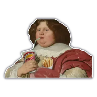 😚 arte, pintura, retrato, hamburguesa, comida rápida, patatas fritas telegram sticker