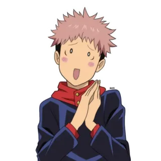 👐 Yuji Itadori Jujutsu Kaisen Anime, Manga, Chłopak, Podekscytowany, Szczęśliwy whatsapp sticker