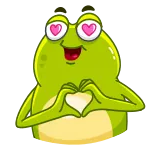 😍 sapo, coração, amor, animal, desenho animado, fofo telegram sticker
