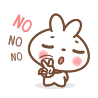 👎 NO NO NO coelho, não, rejeição, fofo, desenho animado telegram sticker