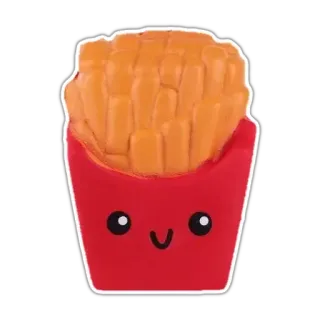 🍟 patatine fritte, cibo, cartoni animati, kawaii, fast food, snack whatsapp sticker