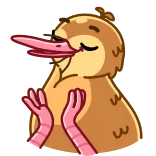 🙂 птица, утка, милый, животное, мем, реакция whatsapp sticker