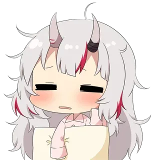 😪 anime, chibi, horns, cute, sleepy whatsapp sticker