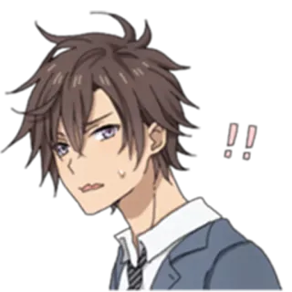 ‼ anime, boy, character, surprised, expression telegram sticker