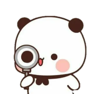 🐻 Panda, süß, Lupe, Cartoon, Tier, Kawaii, Aufkleber telegram sticker