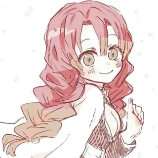 💕 Mitsuri Kanroji Demon Slayer anime, demon slayer, mitsuri kanroji, pink hair, character, illustration telegram sticker