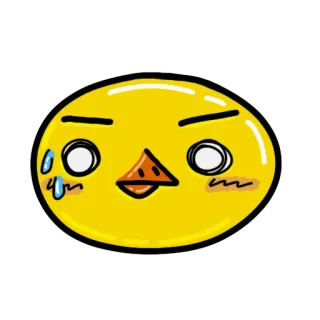 😳 emoji, geel, eend, cartoon, schattig, sticker telegram sticker