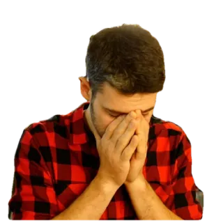 🙈 triste, deluso, uomo, emozione, frustrato telegram sticker