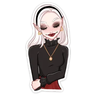 ☺️ elf, goth, witch, necklace, collar telegram sticker