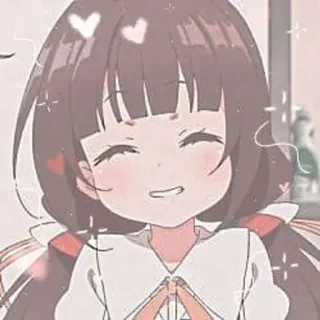💗 chica anime, lindo, dibujos animados, corazones, sonriendo telegram sticker