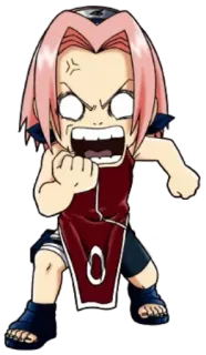 🌀 Sakura Haruno Naruto Sakura, Naruto, anime, chibi, angry, cartoon telegram sticker