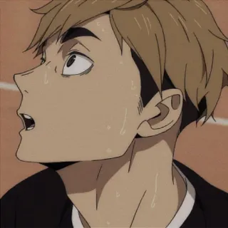 🥞 Anime, Haikyuu!!, Siatkówka, Sportowiec, Postać, Pot telegram sticker