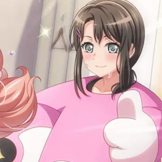 👍 Anime, Mädchen, Rosa, Daumen hoch, Niedlich whatsapp sticker
