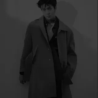 ✔️ man, coat, fashion, style, portrait, black and white, male, model telegram sticker