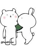 😌 @TeciSticker urso, coelho, desenho animado, fofo, adesivo, animal telegram sticker