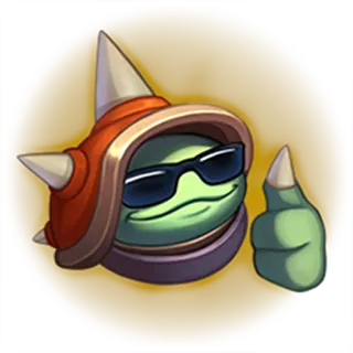 👍 이모티콘, 엄지척, 헬멧, 선글라스, 초록색 telegram sticker