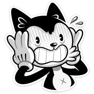 😱 cartoon, character, offensive gesture, vintage style, shocked, distressed telegram sticker