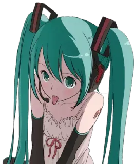 🤠 Hatsune Miku Anime, Garota, Vocaloid, Hatsune Miku, Desenho animado, Personagem, Feminino telegram sticker